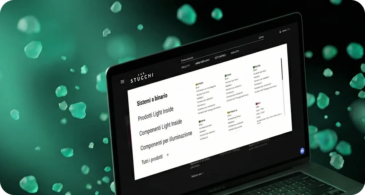 Catalogo B2B con 4 aree prodotto